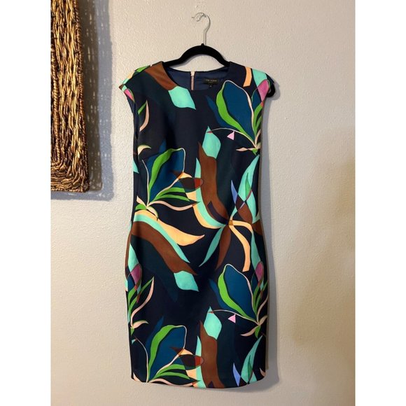 Ted Baker Scuba Dress 3 US Medium 8 10 Stretch Career Church - Picture 5 of 11
